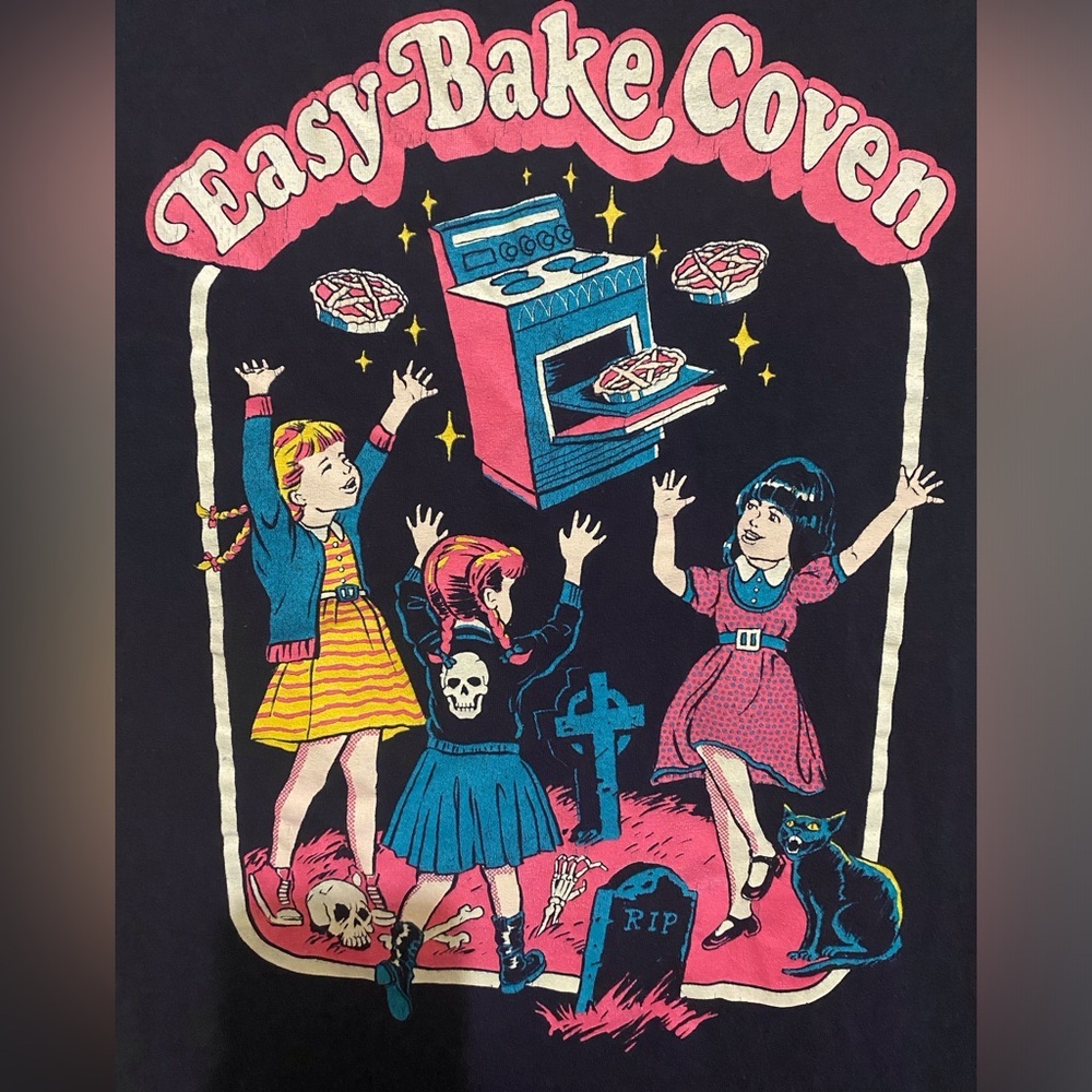 Vintage Creepy Co. Black Easy Bake Coven T Shirt Retro 90s Horror Movie Slim Fit - Picture 3 of 5